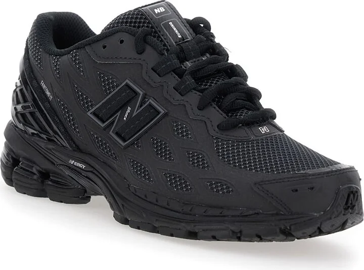 '1906' Black Sneaker With Mesh Design And Side Logo In Tech Fabric Unisex - Image 2