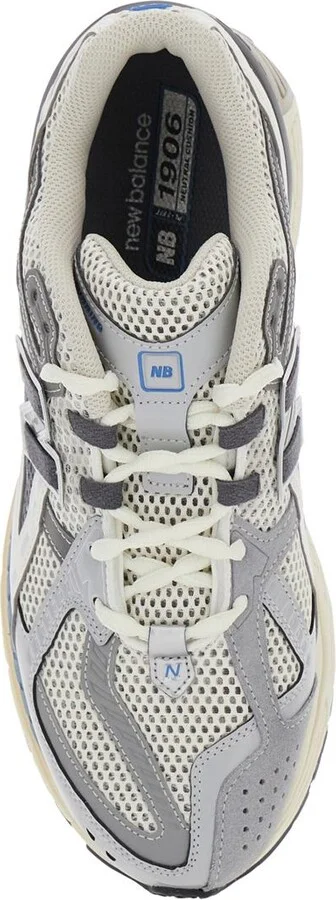 '1906R' Grey Sneaker With Mesh Design And Side Logo In Synthetic Fiber Unisex - Image 4