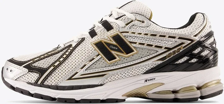 1906R Low-Top Sneakers in Metallic Silver with Metallic Gold - Image 2