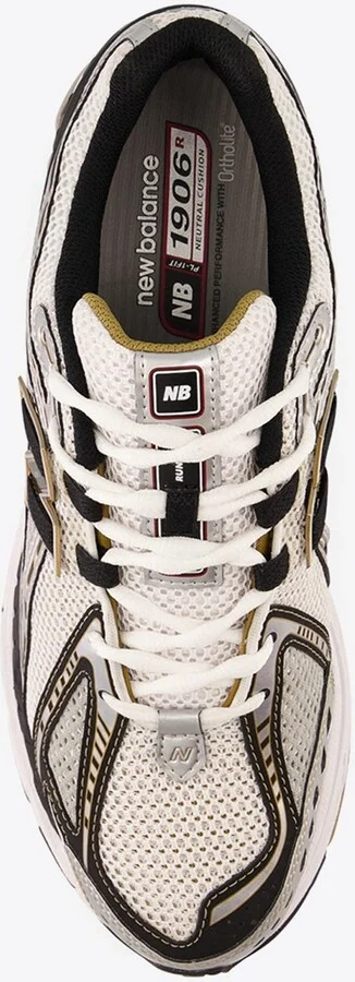 1906R Low-Top Sneakers in Metallic Silver with Metallic Gold - Image 3