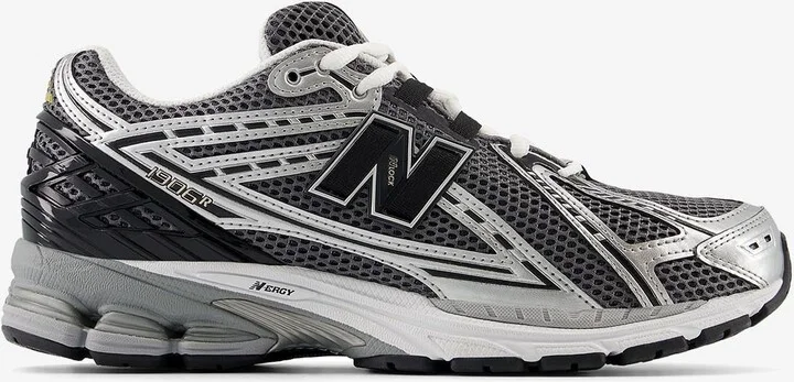 1906R Low-Top Sneakers in Sliver Metallic with Black and White