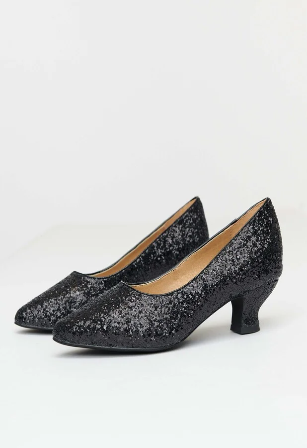 1950s Sparkle Pointed Kitten Heels - Image 2