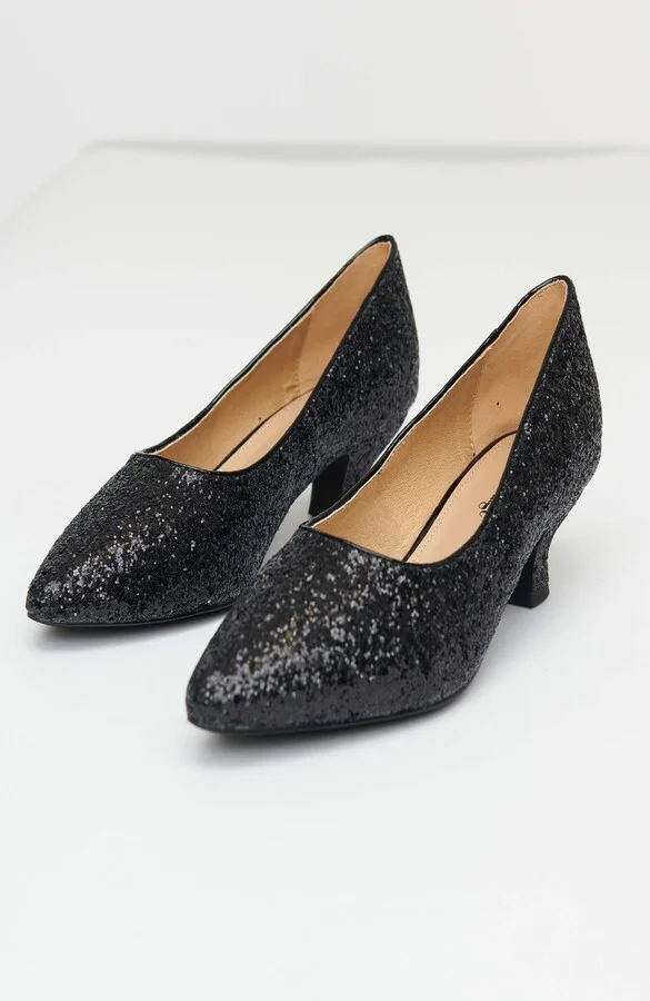 1950s Sparkle Pointed Kitten Heels
