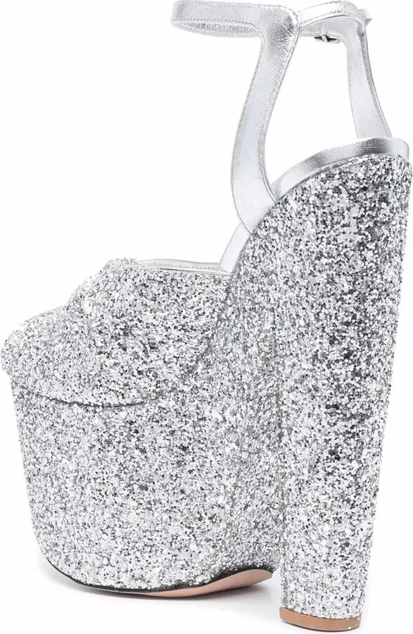 195mm Glittered Platform Pumps - Image 3