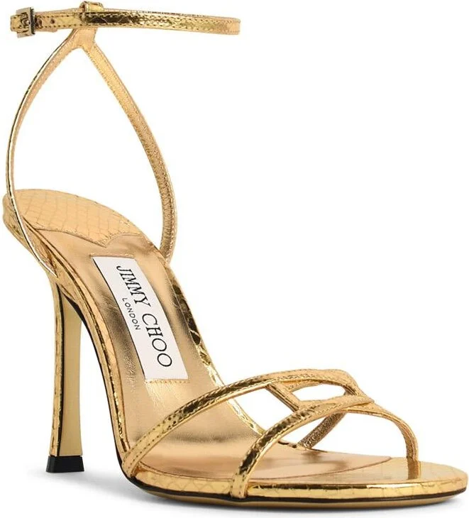 '1998 Leo 100' Gold Leather Sandals - Image 2