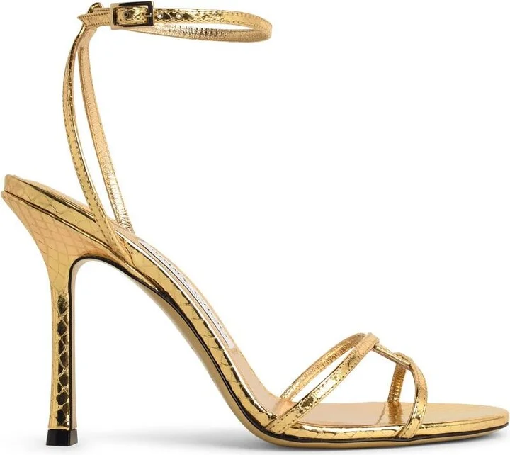 '1998 Leo 100' Gold Leather Sandals