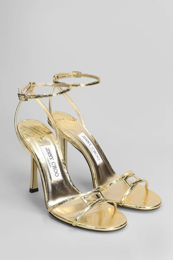 1998 Leo Sandals In Gold Leather - Image 2