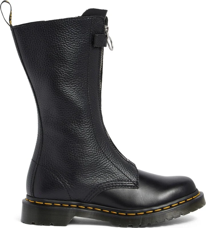 1B99 Front Zip Leather Boot - Image 4