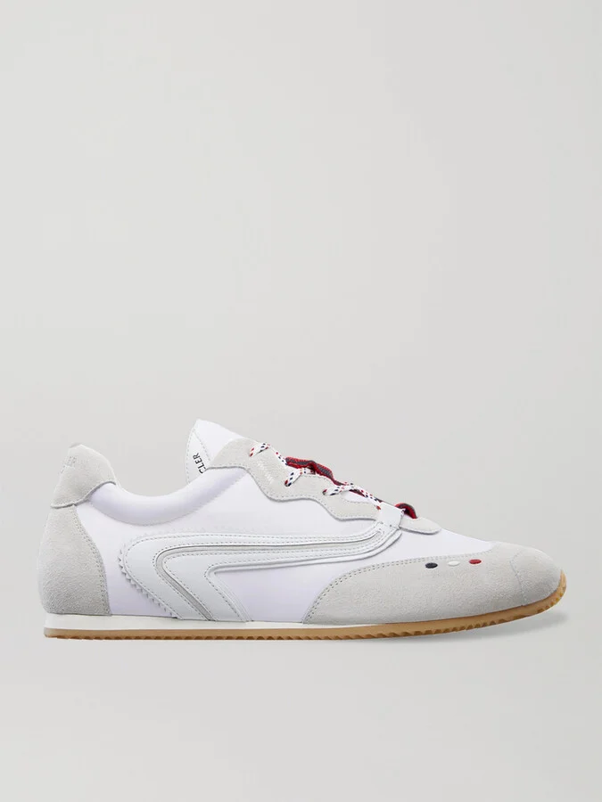 2 Moncler 1952 Seventy Leather-Trimmed Suede and Shell Sneakers - Image 2