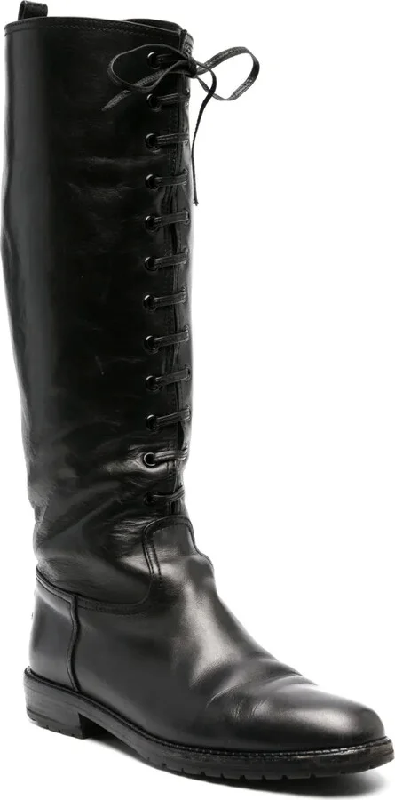 2000s Lace-Up Knee-High Boots - Image 2
