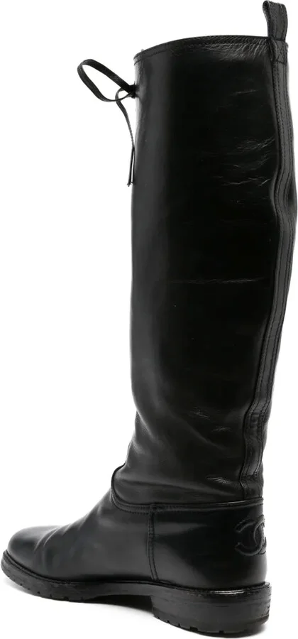 2000s Lace-Up Knee-High Boots - Image 3