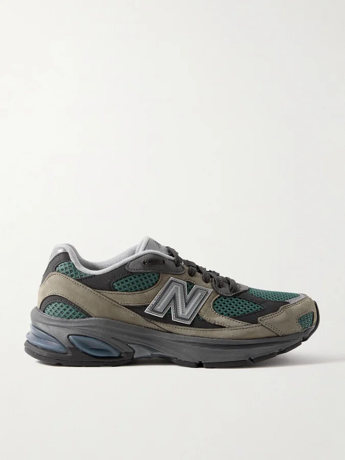 2010 Rubber-Trimmed Mesh and Suede Sneakers