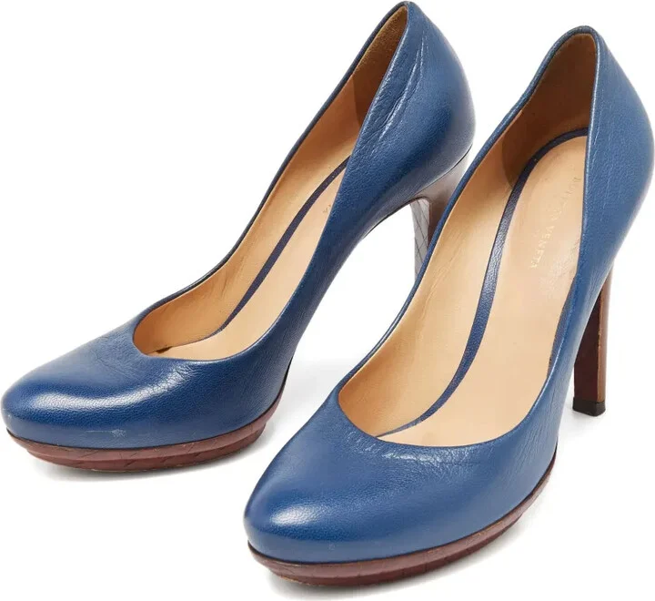 2023 110mm Leather Platform Heeled Pumps - Image 3