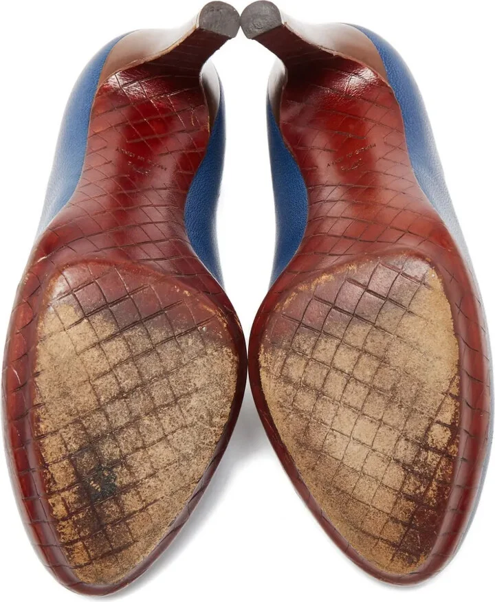 2023 110mm Leather Platform Heeled Pumps - Image 5