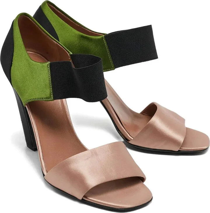 2023 110mm Satin Block-Heel Sandals - Image 2