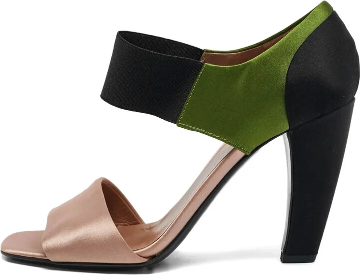 2023 110mm Satin Block-Heel Sandals
