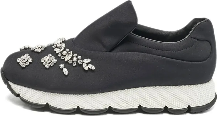 2023 Crystal-Embellished Slip-On Sneakers
