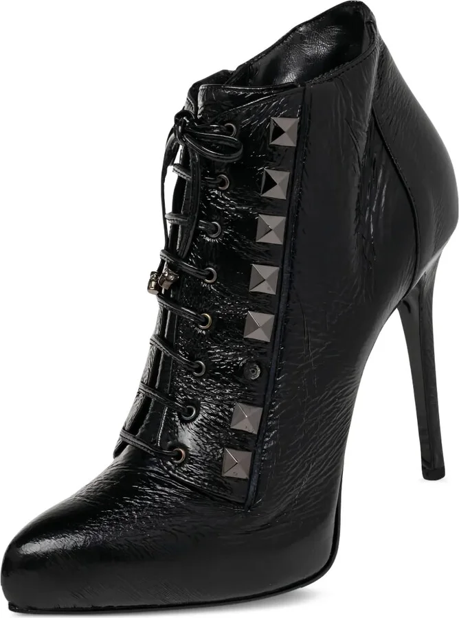 2023 Pre-Owned 115mm Patent Leather Studded Lace Pumps - Image 2