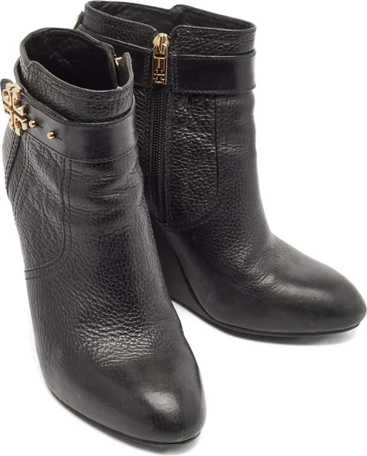 2023 Pre-Owned 115mm Wedged Zipper Ankle Boots - Image 2