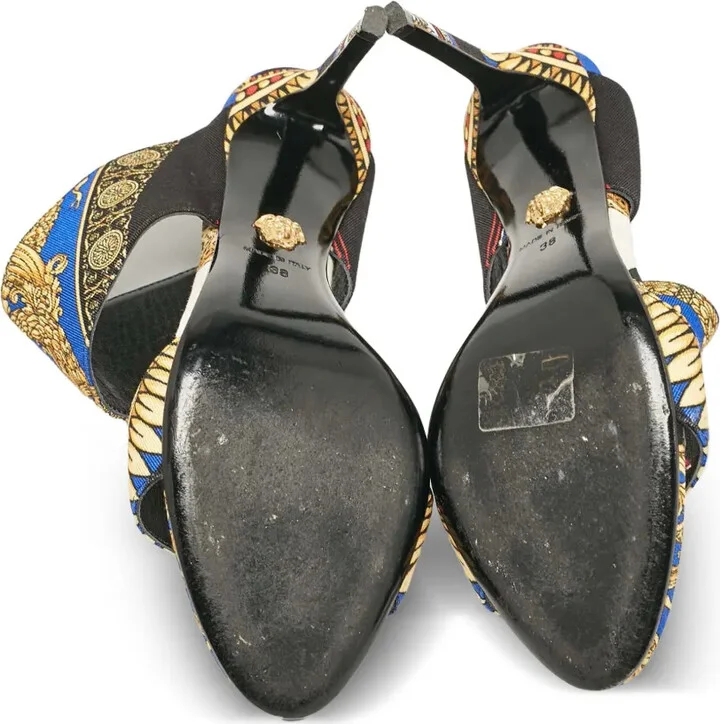 2024 100mm Baroque-pattern double-straps sandals - Image 3