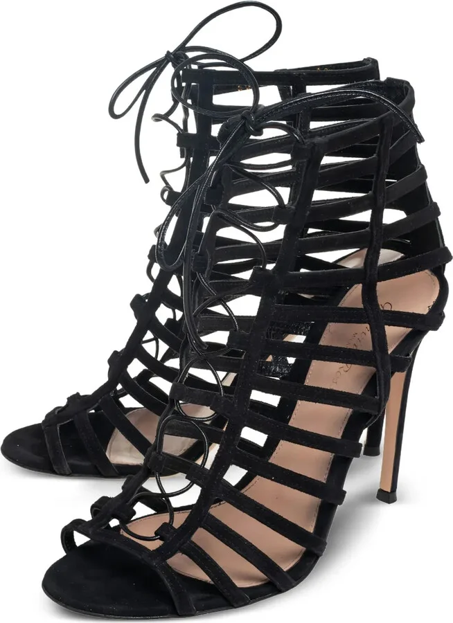 2024 110mm Caged Lace-Up Sandals - Image 3
