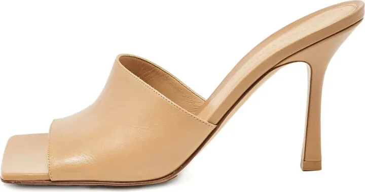 2024 95mm Stretch square-toe leather sandals