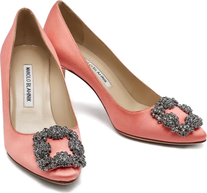2024 Crystal Buckle satin pumps - Image 2