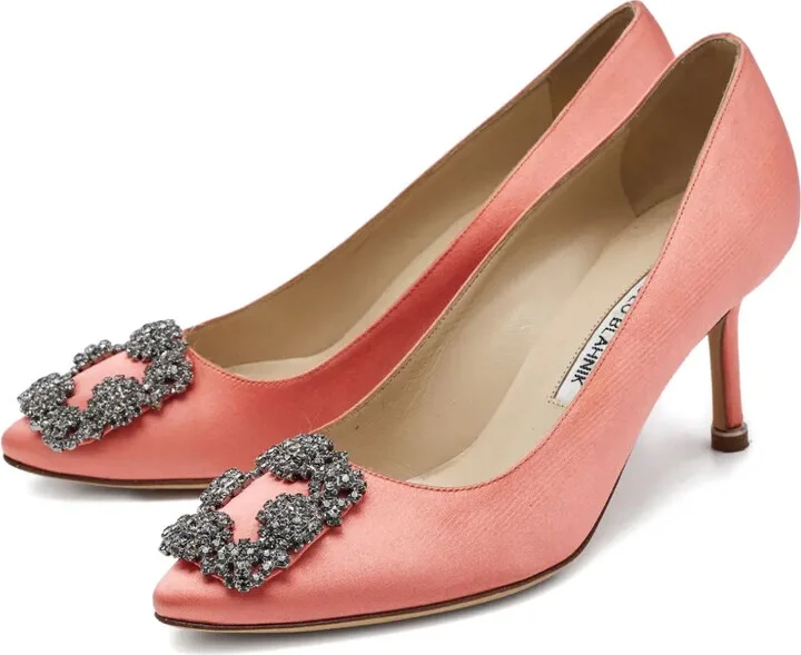2024 Crystal Buckle satin pumps - Image 3