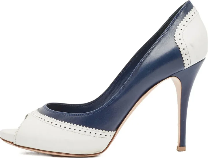 2024 Leather Peep-Toe Pumps