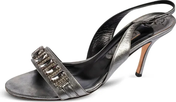 2024 Pre-Owned 90mm Crystal-Embellishment Sandals - Image 2