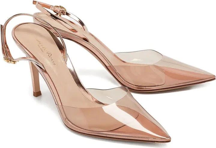 2024 pre-owned 90mm Ribbon D'Orsay clear heeled pumps - Image 2