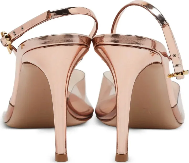 2024 pre-owned 90mm Ribbon D'Orsay clear heeled pumps - Image 3