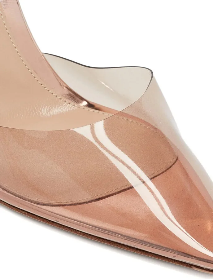 2024 pre-owned 90mm Ribbon D'Orsay clear heeled pumps - Image 5