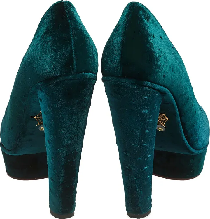 2024 pre-owned Dolly velvet platform pumps - Image 3