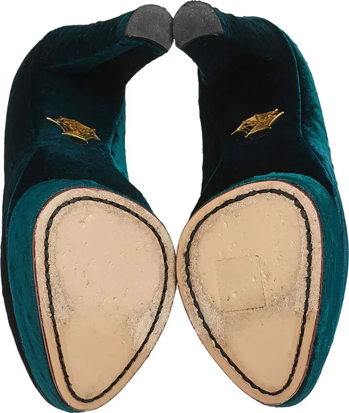 2024 pre-owned Dolly velvet platform pumps - Image 4