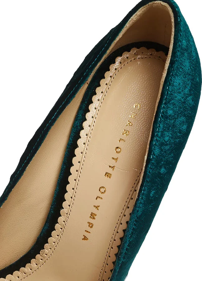2024 pre-owned Dolly velvet platform pumps - Image 5