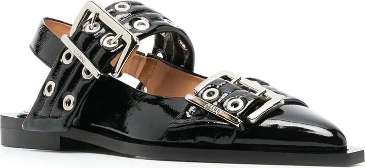 20mm Eyelet-Detail Leather Ballerinas - Image 2