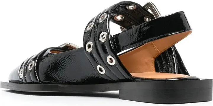 20mm Eyelet-Detail Leather Ballerinas - Image 3