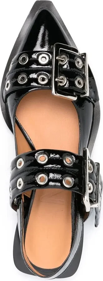 20mm Eyelet-Detail Leather Ballerinas - Image 4