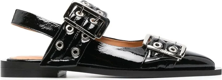 20mm Eyelet-Detail Leather Ballerinas