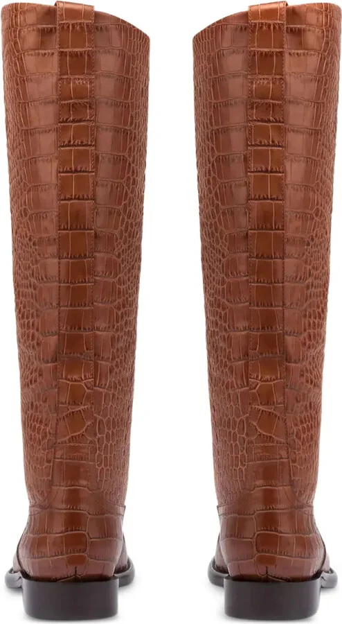 20mm Montana croco-embossed leather boots - Image 3