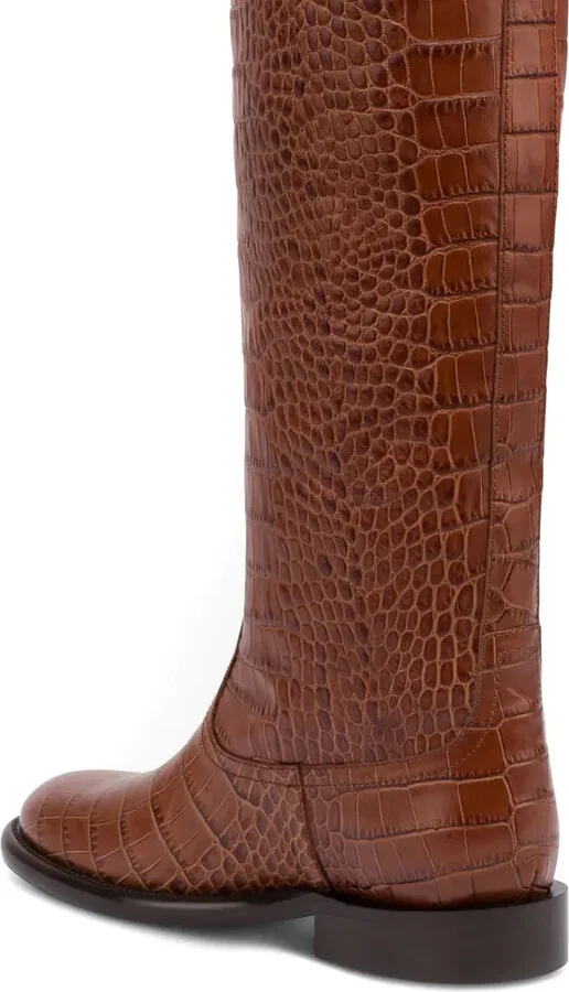 20mm Montana croco-embossed leather boots - Image 4