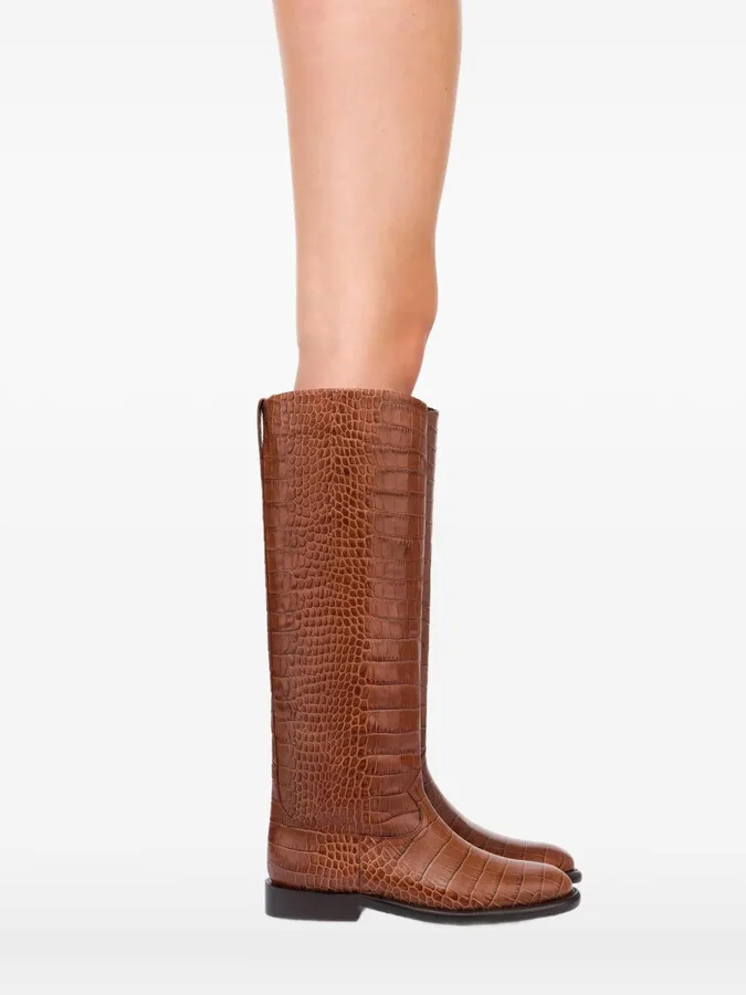 20mm Montana croco-embossed leather boots - Image 5