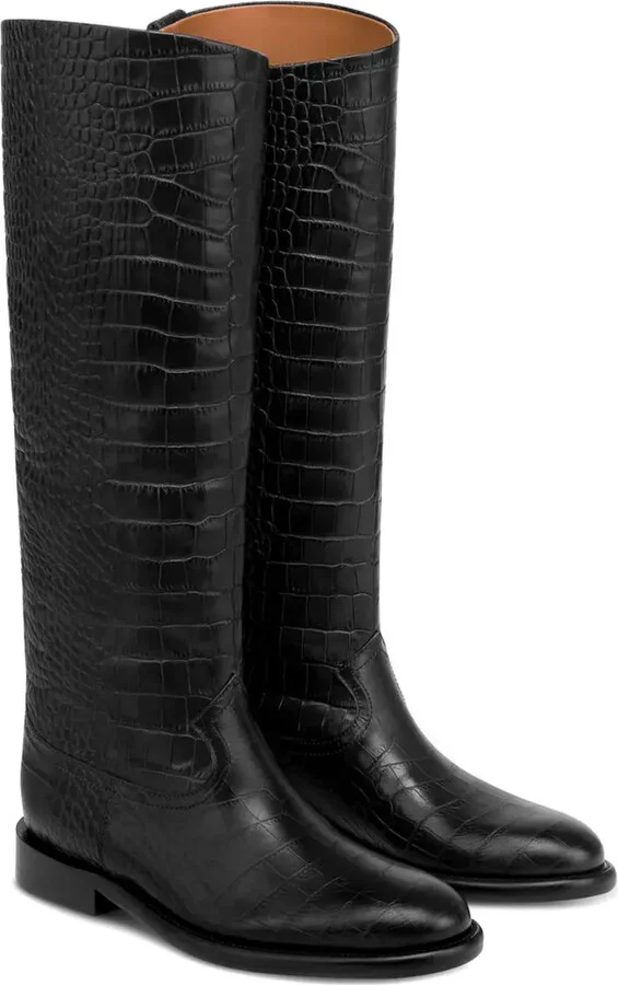 20mm Montana croco-embossed leather boots - Image 2