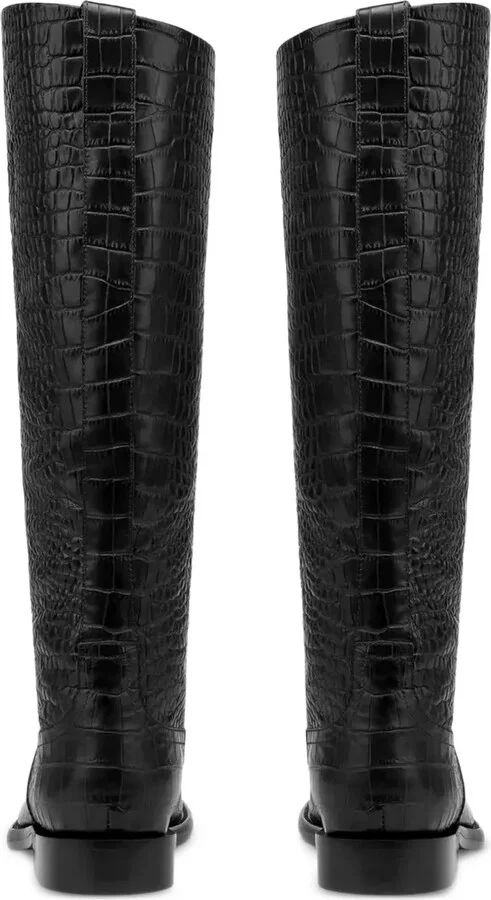 20mm Montana croco-embossed leather boots - Image 3