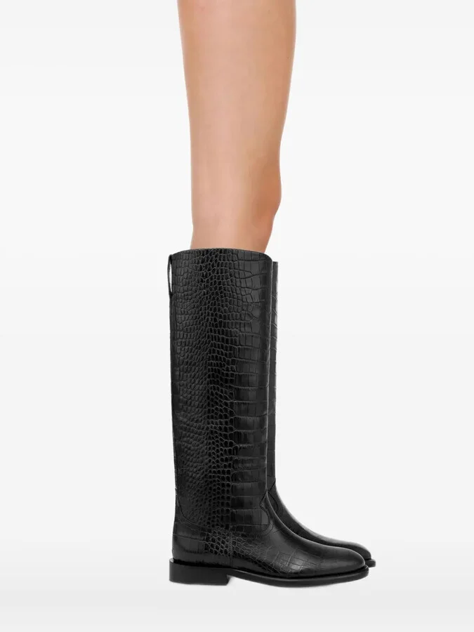 20mm Montana croco-embossed leather boots - Image 5