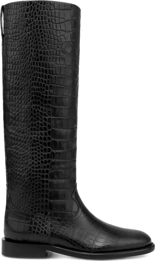 20mm Montana croco-embossed leather boots
