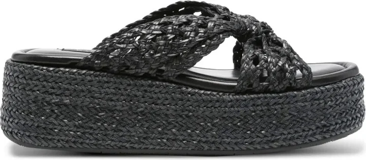 20mm New Zeppa Damier woven platform sandals