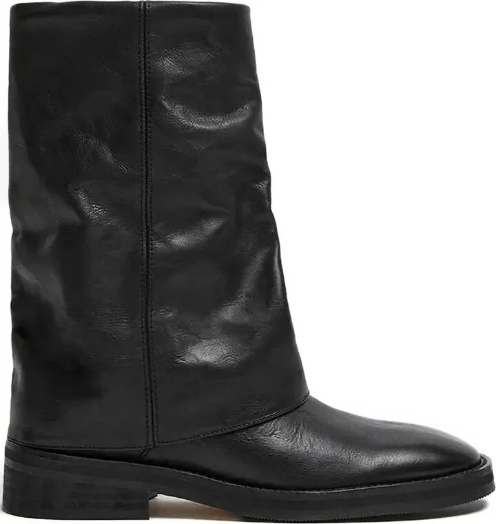 20mm Slouched Leather Ankle Boots