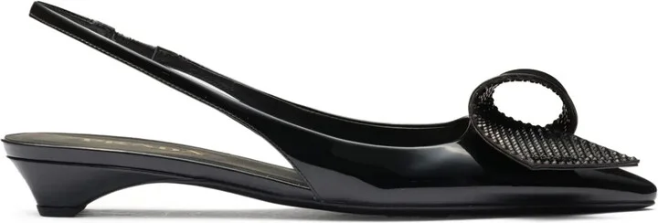 25mm Appliqué-Detail Leather Pumps